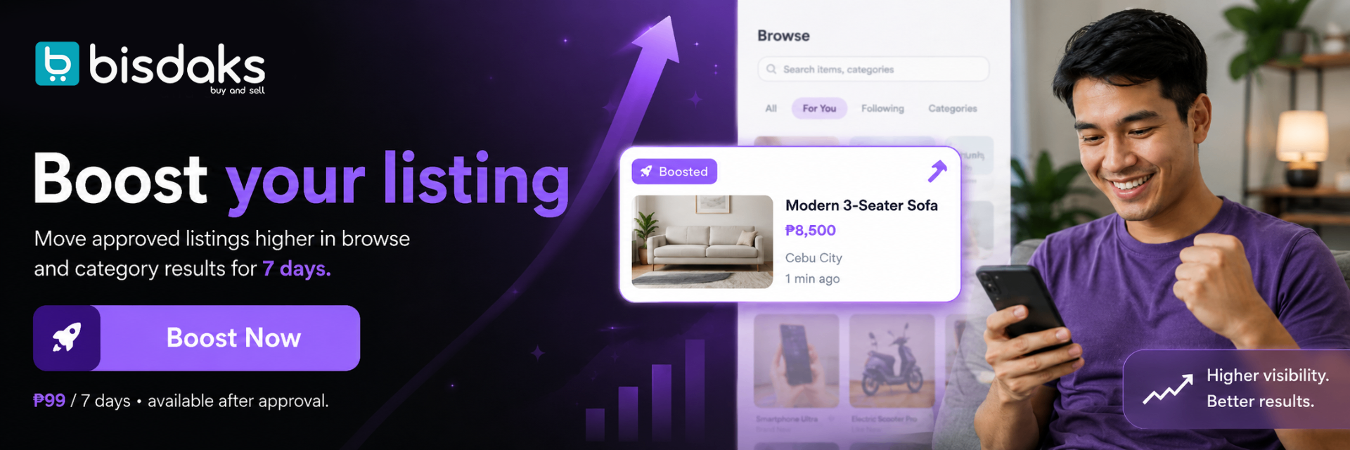 Boost your listing on Bisdak